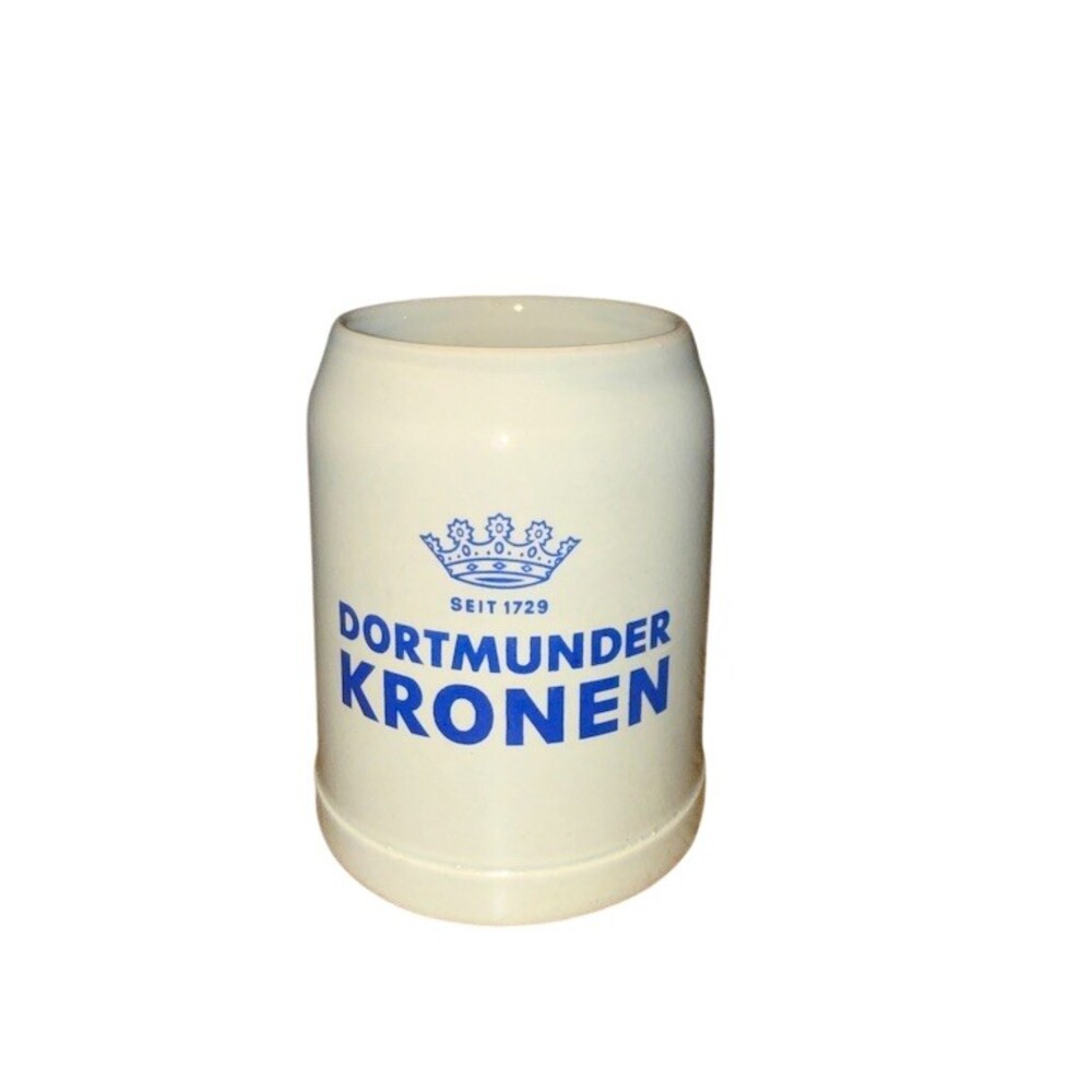 Dortmunder Kronen Beer Stein Mug 0.5L White Brewery Logo Breweriana